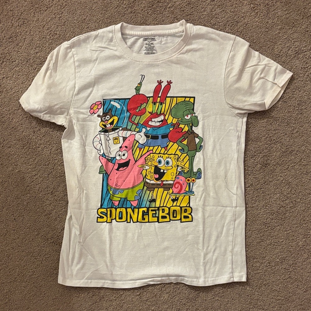 Nickelodeon SpongeBob T-Shirt - White with Multicolor Print